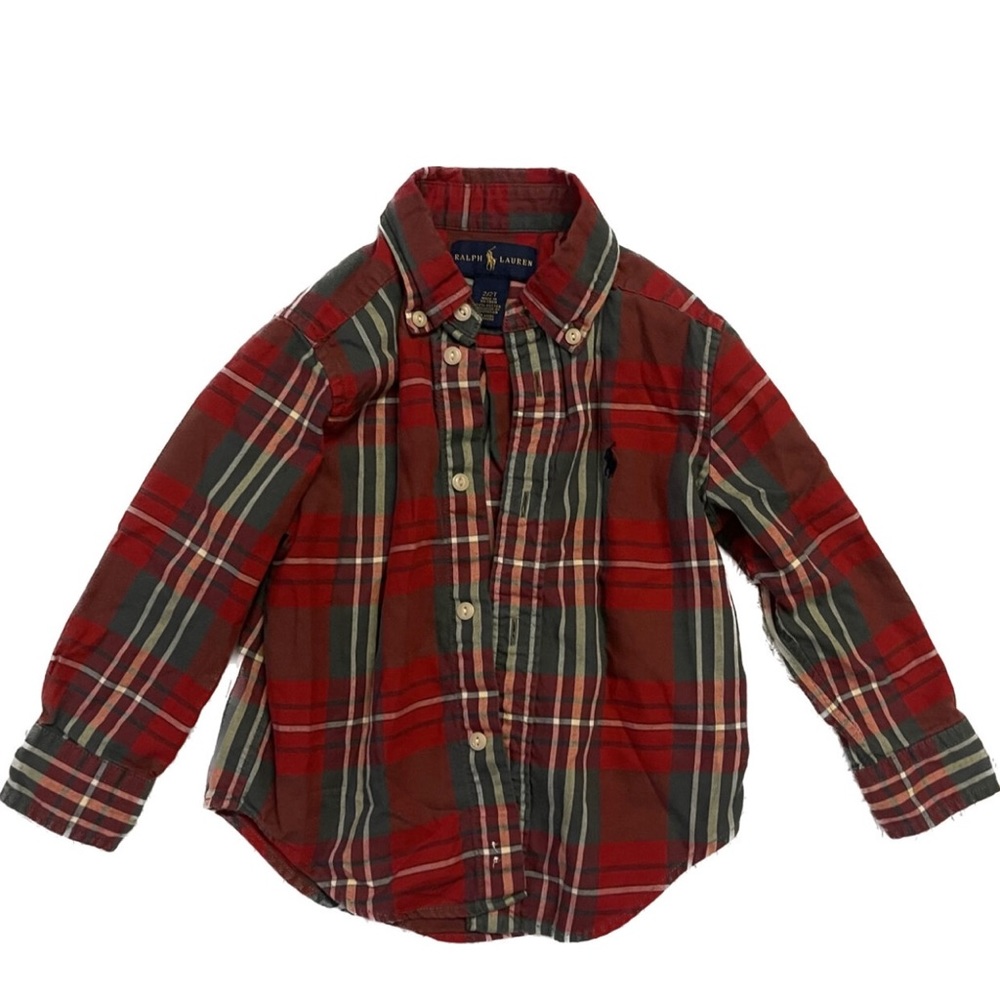 Ralph Lauren red plaid long sleeve button down shirt